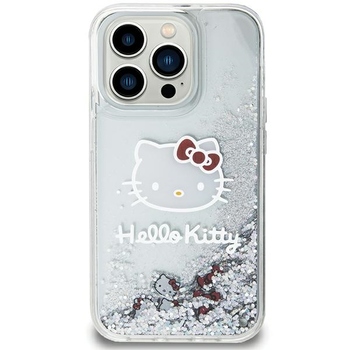 Oryginalne Etui HELLO KITTY hardcase Liquid Glitter Charms Kitty Head HKHCN61LIKHET do Iphone 11/ Xr srebrne