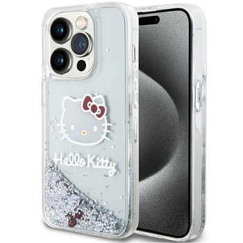 Oryginalne Etui HELLO KITTY hardcase Liquid Glitter Charms Kitty Head HKHCP13LLIKHET do Iphone 13 Pro srebrne