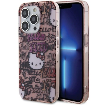 Oryginalne Etui HELLO KITTY hardcase IML Tags Graffiti HKHCP14LHDGPTP do Iphone 14 Pro różowe