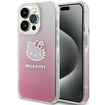 Oryginalne Etui HELLO KITTY hardcase IML Gradient Electrop Kitty Head HKHCP15LHDGKEP do Iphone 15 Pro różowe