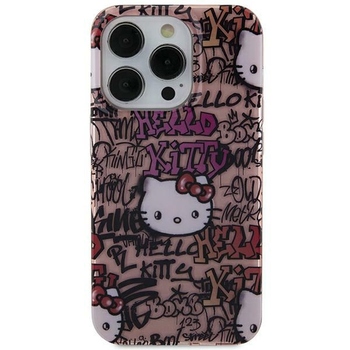 Oryginalne Etui HELLO KITTY hardcase IML Tags Graffiti HKHCP15SHDGPTP do Iphone 15 różowe