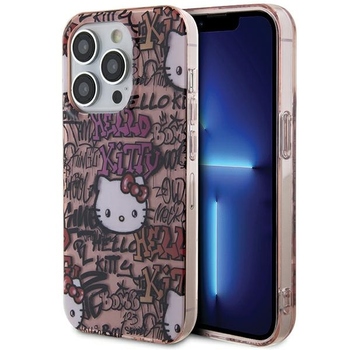 Oryginalne Etui HELLO KITTY hardcase IML Tags Graffiti HKHCP15XHDGPTP do Iphone 15 Pro Max różowe
