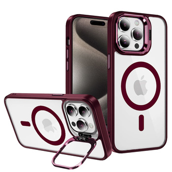 Tel Protect Kickstand Magsafe Case do Iphone 13 burgundowy