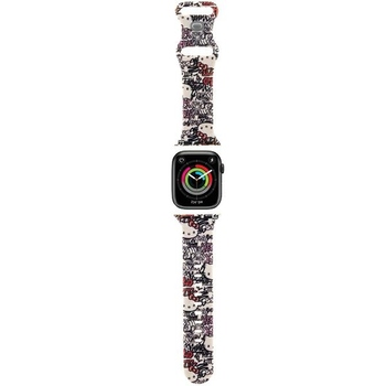 Oryginalny Pasek HELLO KITTY strap Silicone Tags Graffiti HKAWMSDGPTE do Apple Watch 38/40/41mm beżowy