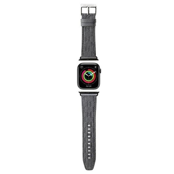 Oryginalny Pasek KARL LAGERLELD strap Saffiano Monogram KLAWLSAKLHPG do Apple Watch 42/44/45/49mm srebrny