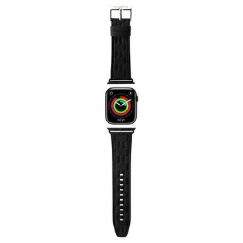 Oryginalny Pasek KARL LAGERLELD strap Saffiano Monogram KLAWLSAKLHPK do Apple Watch 42/44/45/49mm czarny