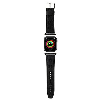 Oryginalny Pasek KARL LAGERLELD strap Saffiano Monogram KLAWMSAKLHPK do Apple Watch 38/40/41mm czarny