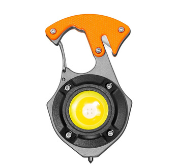 Latarka Mini LED Breloczek W5143 Typ C z 2 bitami pomarańczowa