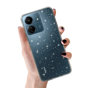 Crystal Glitter Case do Xiaomi Redmi 13C Srebrny