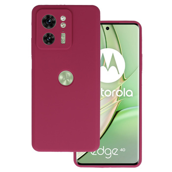 Silicone Lite Case do Motorola Edge 40 5G bordowy