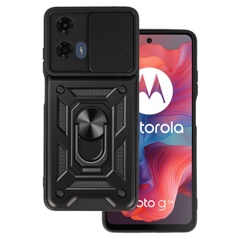 Slide Camera Armor Case for Motorola Moto G04 Black
