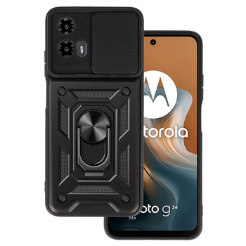 Slide Camera Armor Case for Motorola Moto G34 5G Black