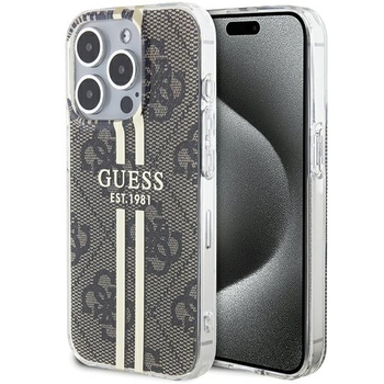 Oryginalne Etui GUESS IML 4G Gold Stripe GUHCP15LH4PSEGW do Iphone 15 Pro brązowy