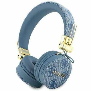 Oryginalne Słuchawki nauszne Bluetooth GUESS 4G Metal Logo GUBH704GEMB niebieskie