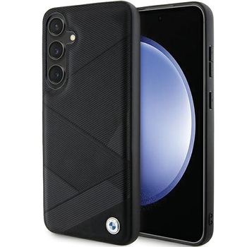 Original Case BMW hardcase Signature Leather Crossing Lines Pattern BMHCS24S23RCGPK for Samsung Galaxy S24 Black