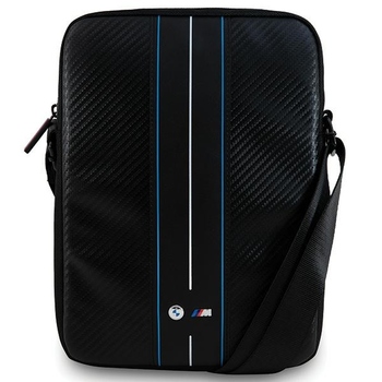 Original BMW Handbag Carbon Blue Stripes BMTB10COMSCAKL 10 inches black