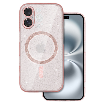 Glitter Magsafe Case do Iphone 16 różowy clear