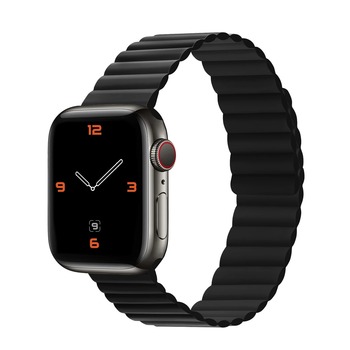 Pasek do Apple Watch 38/40/41 silikonowy magnetyczny dwustronny wzór 2 czarny