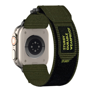 Pasek do Apple Watch 38/40/41 nylonowy wzór 4 khaki