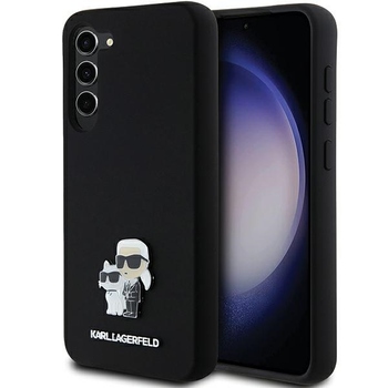 Oryginalne Etui KARL LAGERFELD hardcase Silicone Karl&Choupette Metal Pin KLHCS24MSMHKCNPK do Samsung Galaxy S24 Plus czarny