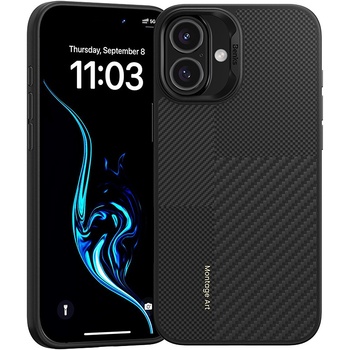 Benks Etui Montage Magnetic Armor Pro Kevlar Metal Frame 600D+1500D do Iphone 16 Plus czarny