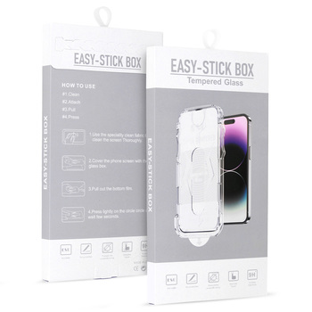Hartowane szkło Full Glue Easy-Stick Box do IPHONE 16 PRO MAX CZARNY
