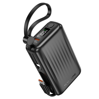 Borofone Power Bank 10000mAh BJ70 Source - Typ C - PD 20W z kablami Typ C i Lightning czarny