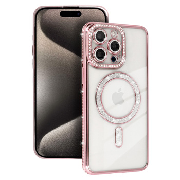 Bling Magsafe Case do Iphone 16 Pro różowy