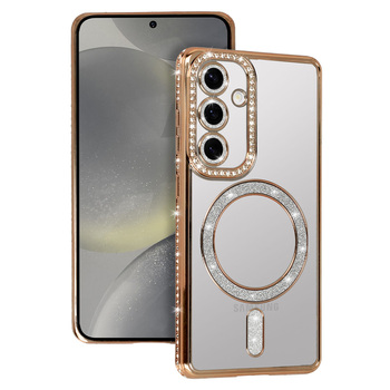 Bling Magsafe Case do Samsung Galaxy S25 złoty